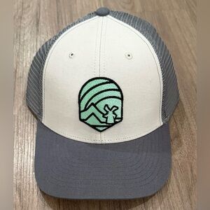 Dutch Bros Coffee Hat Gray White teal Adjustable SnapBack Cap lightweight